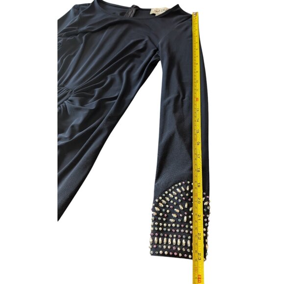 Joseph Ribkoff | Dress Style 191017 | Navy Blue | Size 6 | Long Sleeve - Picture 13 of 15